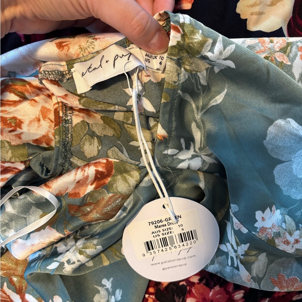 Petal & Pup Floral Maxi Dress in Teal and Pink - Picture 7 of 8